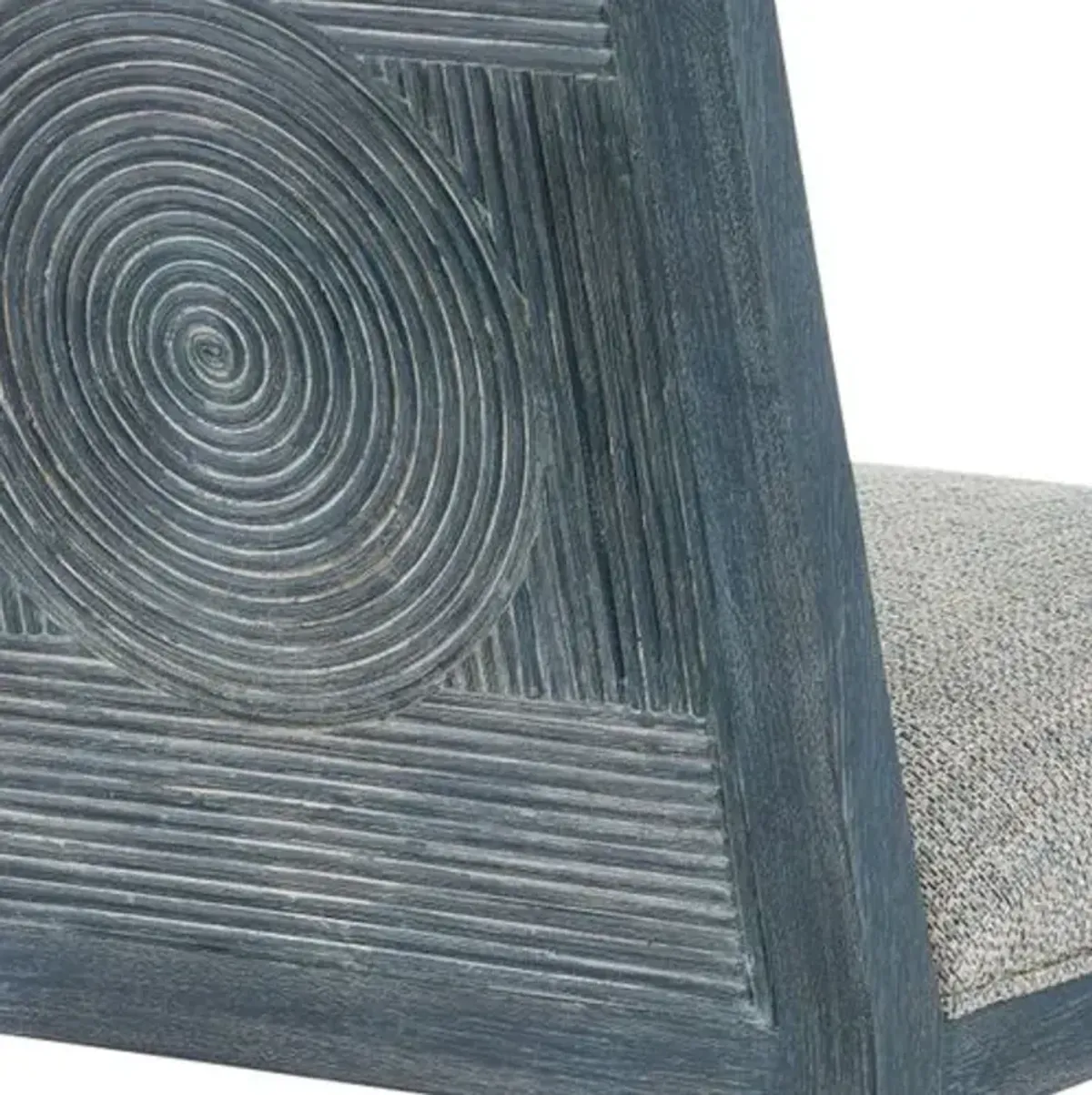 Santos Performance Fabric Rattan Side Chair - Currey & Company - Handcrafted - Blue