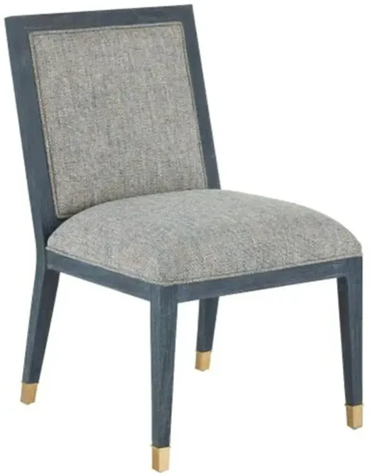 Santos Performance Fabric Rattan Side Chair - Currey & Company - Handcrafted - Blue