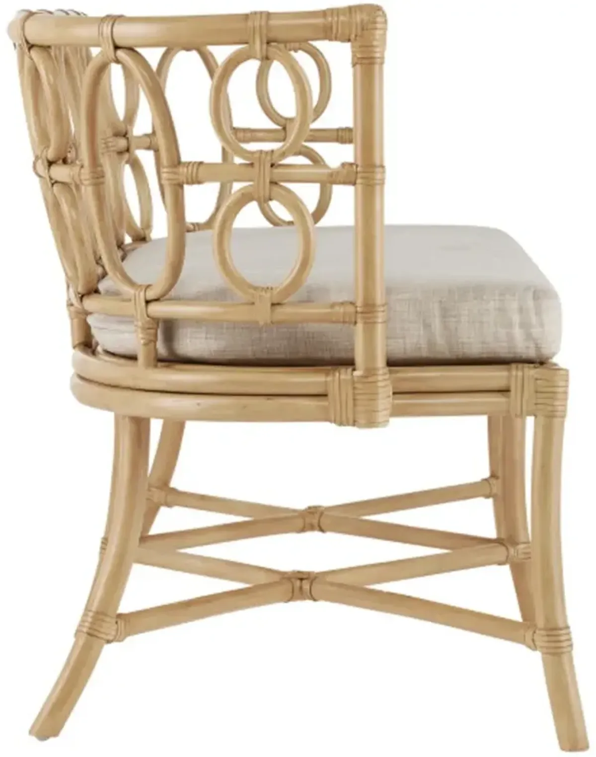 Tegal Upholstered Rattan Bench