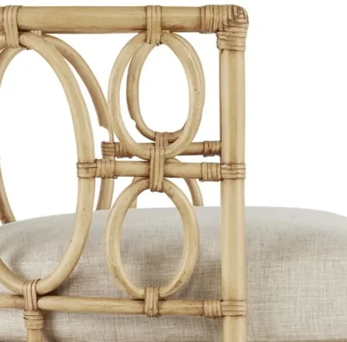 Tegal Upholstered Rattan Chair - Currey & Company - Beige