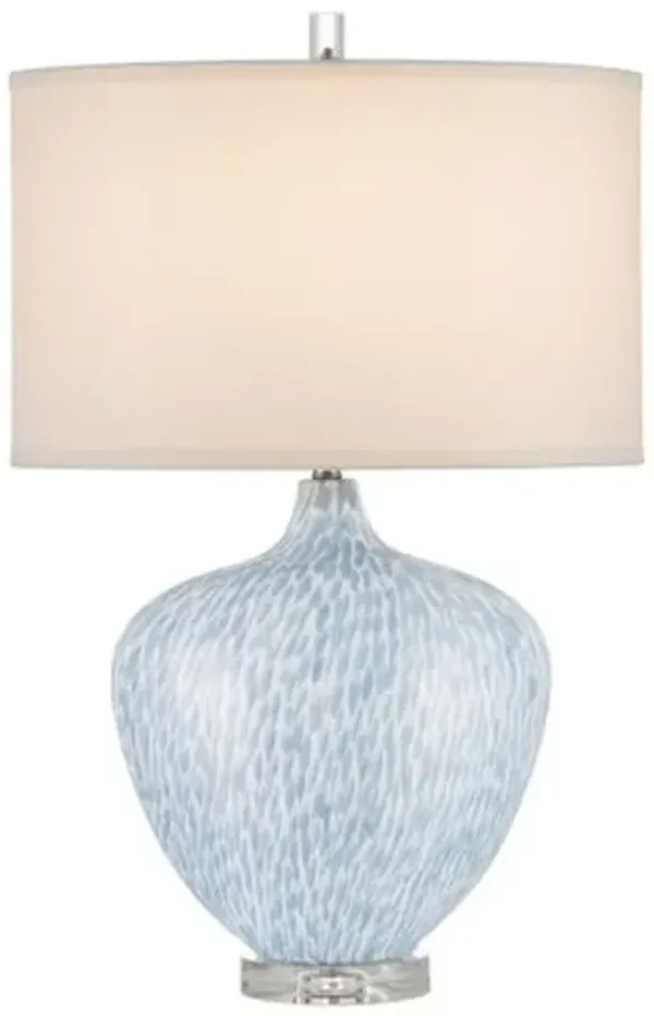 Tinney Ceramic Table Lamp - Blue - Currey & Company