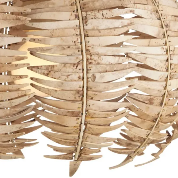 Tiptur Coco Shell Semi Flush Mount - Natural Coco Cream - Currey & Company - Beige