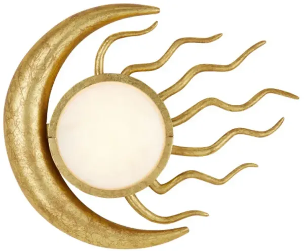 Tona Sun and Moon Wall Sconce - Gold Leaf - Currey & Company