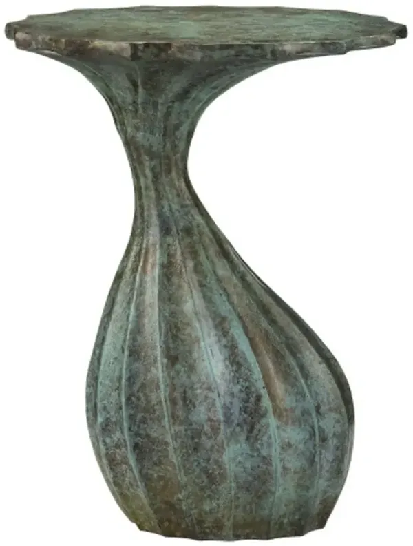 Tunis Aluminum Accent Table, Verdigris