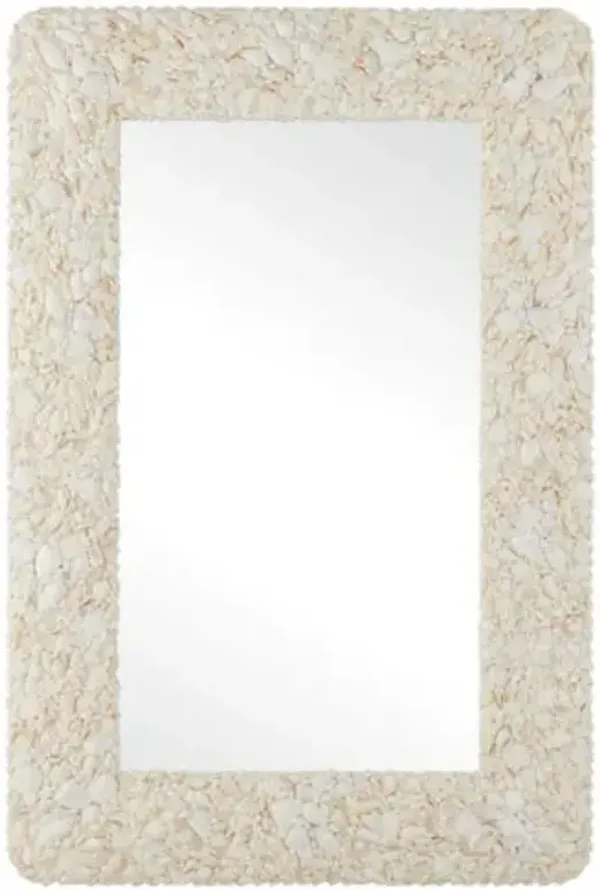 Turbinella Rectangular Shell Wall Mirror - Off-White - Currey & Company