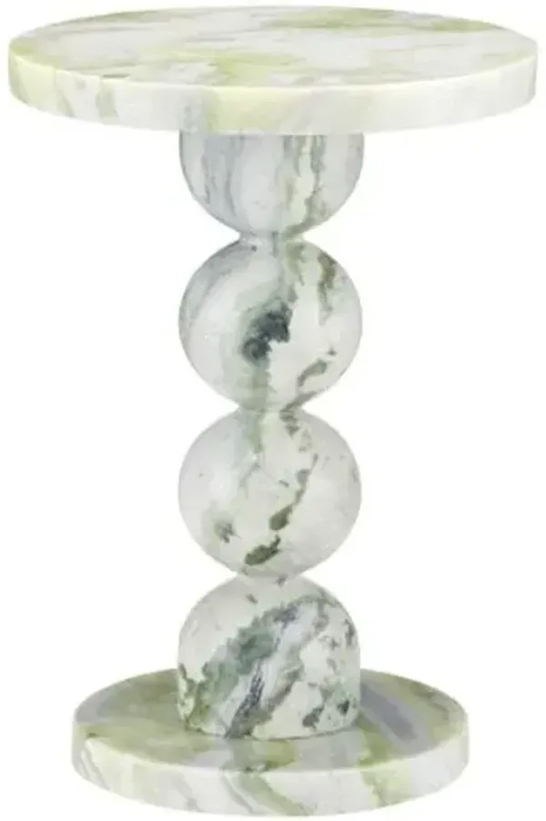 Turner Onyx Accent Table - Green - Currey & Company - 19.25Hx13.75Wx13.75D in