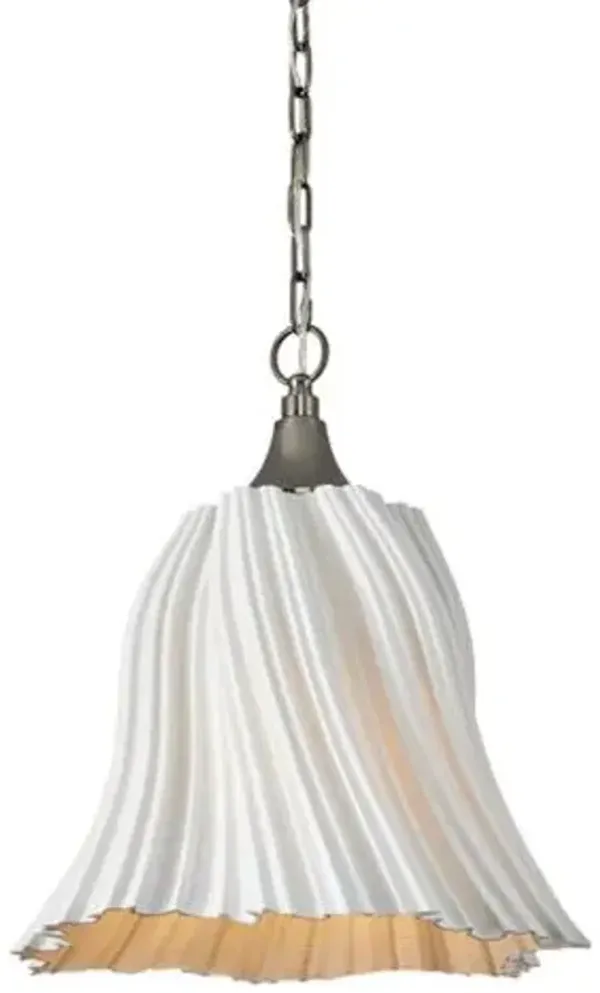 Twirl Porcelain Pendant - White - Currey & Company