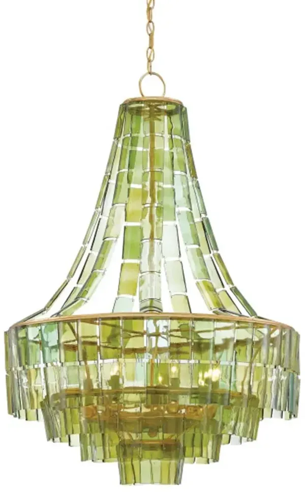 Vintner Glass Chandelier - Green - Currey & Company
