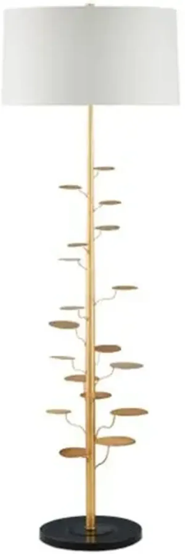 Vittoria Floor Lamp - Antique Gold Leaf - Currey & Company