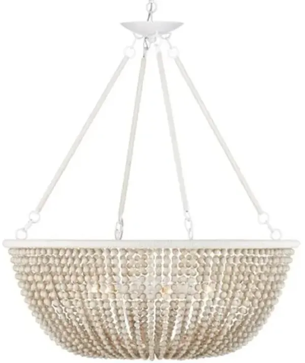 Wychwood Beaded Chandelier - Natural/White - Currey & Company