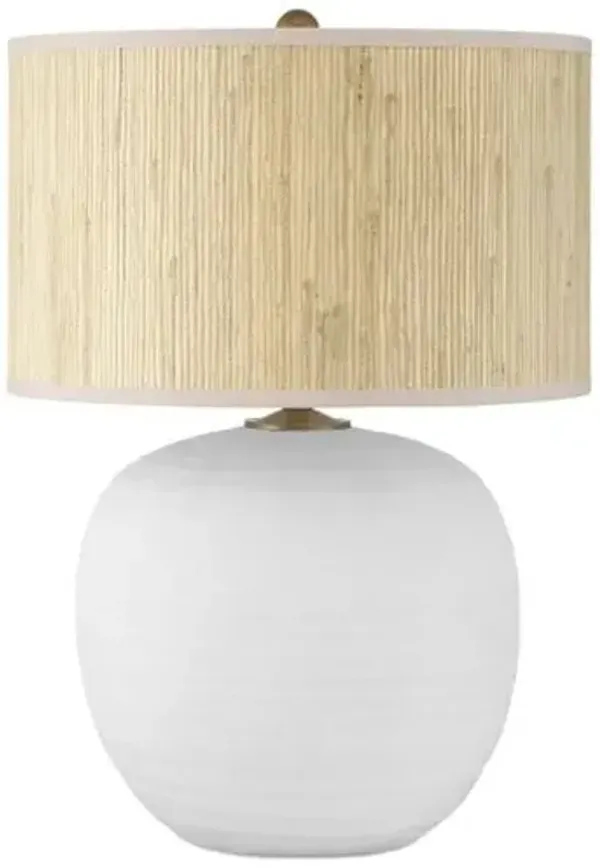 Zena Terracotta Table Lamp - Textured White - Currey & Company