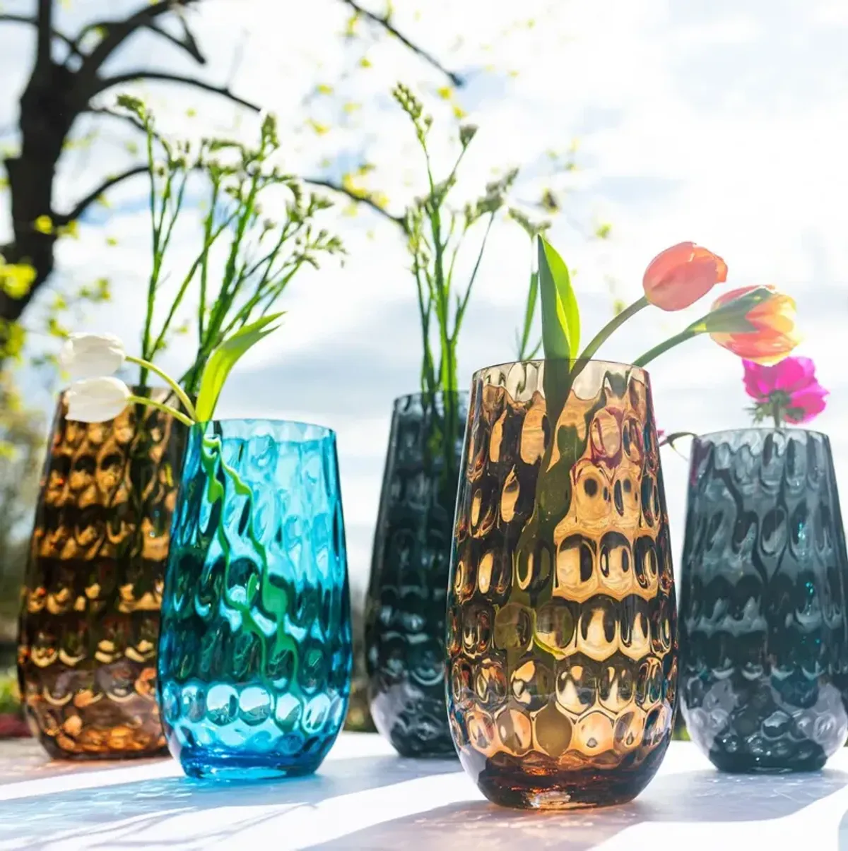 Bolla Glass Pebbled Vase