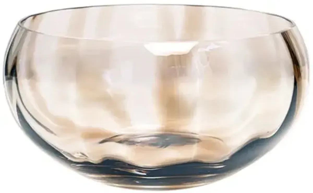 Bolla Glass Pleated Centerpiece - VIETRI - Brown