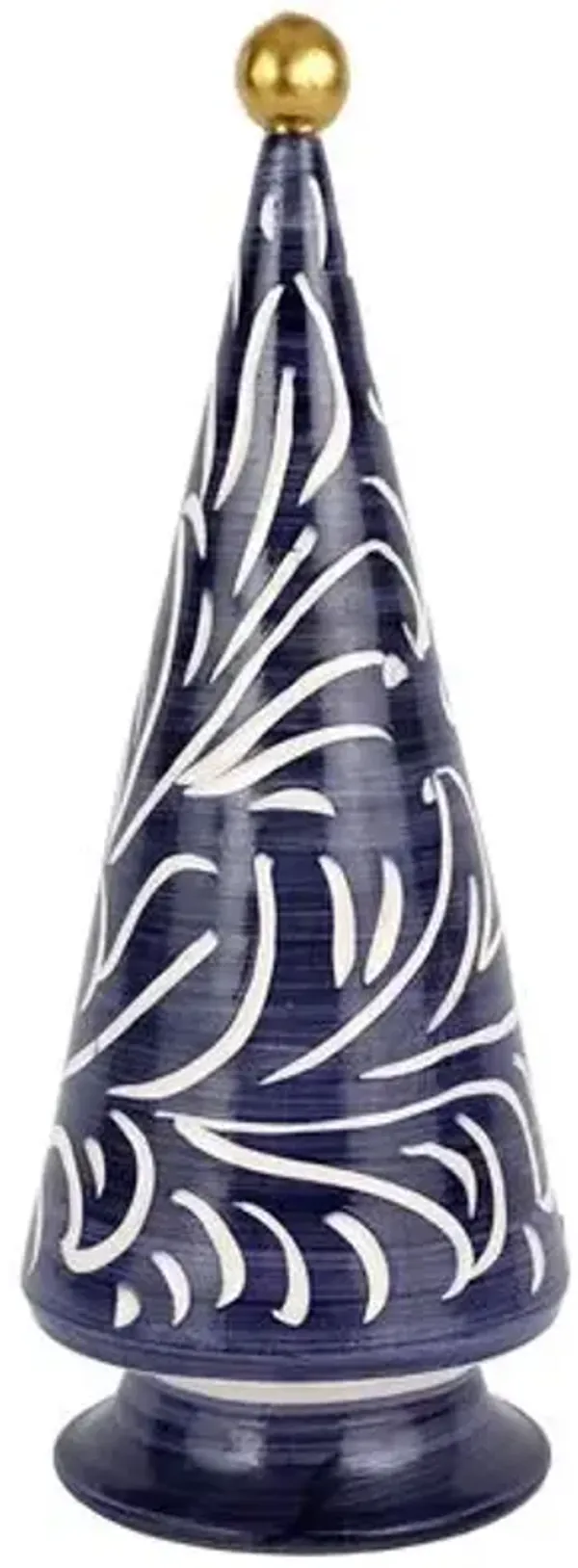 Foresta Scroll Tree with Base - VIETRI - Blue