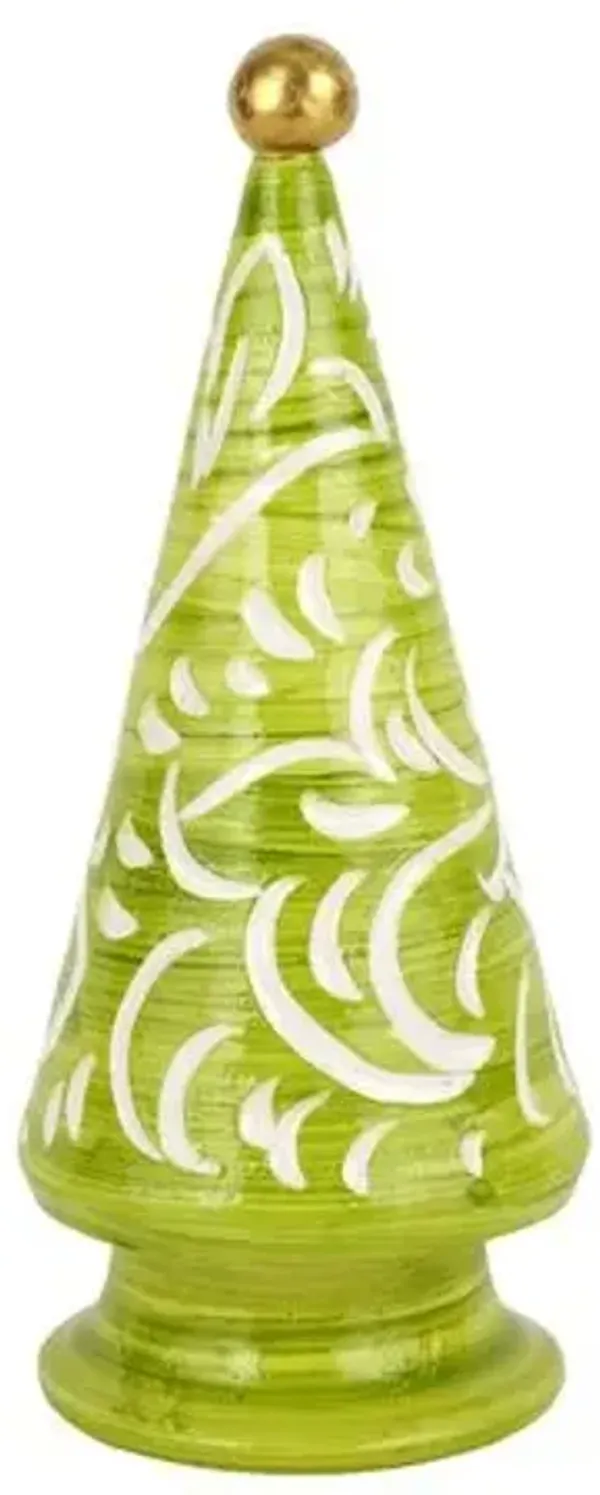 Foresta Scroll Tree with Base - Green