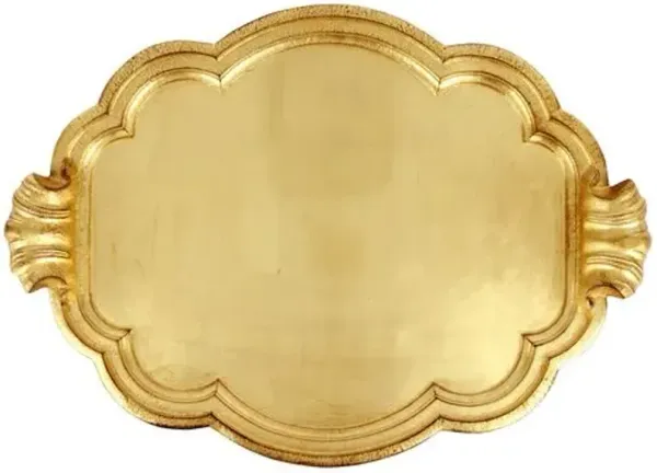Florentine Wooden Accessories Handled Large Tray - Gold - VIETRI - Handcrafted