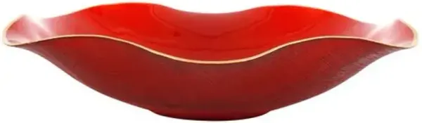 Holiday Glass Medium Serving Bowl - Red - VIETRI
