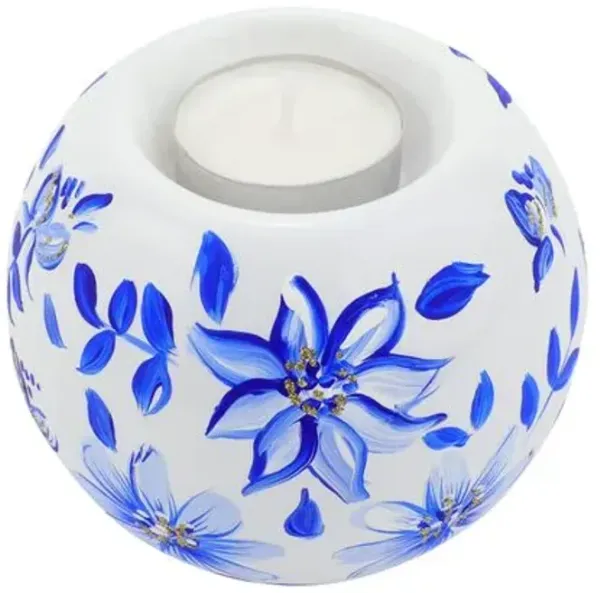Illuminare Flowers Votive - Blue - VIETRI - Handcrafted