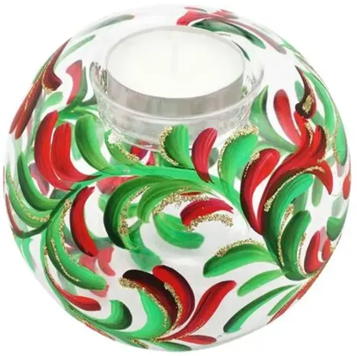 Illuminare Holiday Scroll Votive - Green - VIETRI - Handcrafted