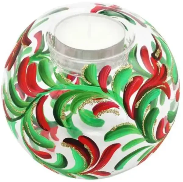 Illuminare Holiday Scroll Votive - Green - VIETRI - Handcrafted