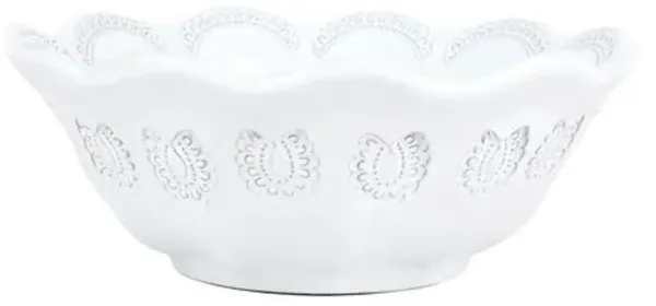 Incanto Lace Medium Round Bowl - White - VIETRI