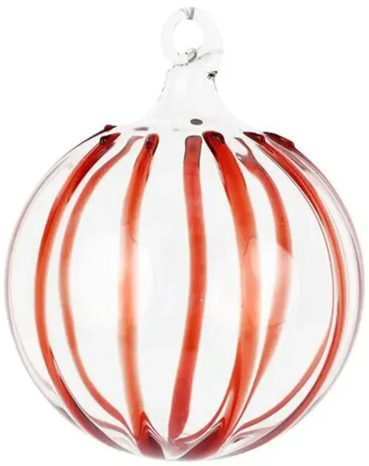 Nuovo Stripe Ornament - VIETRI - Red