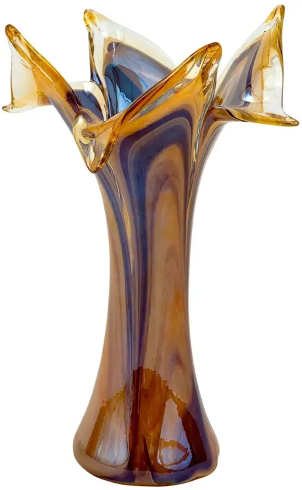 Onda Glass Twisted Flower Vase, Tortoiseshell