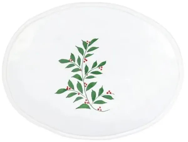 Aria Holiday Oval Platter - Green/White - VIETRI - Handcrafted