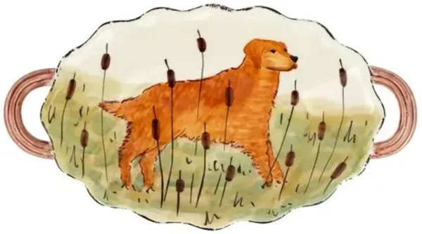 Wildlife Hunting Dog Handled Oval Bowlcolor - VIETRI - Multi