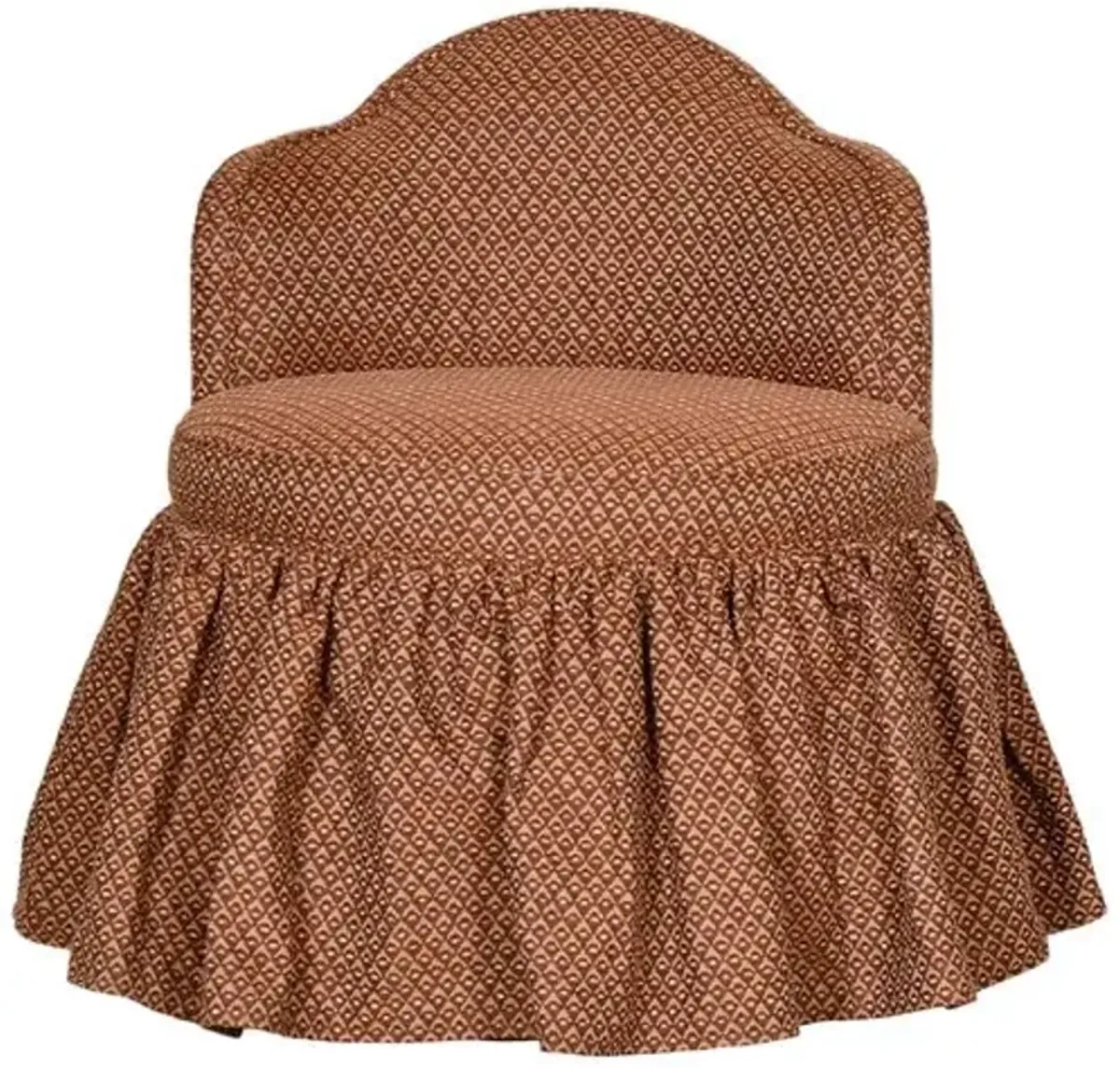Camila Accent/Vanity Chair with Ruffled Skirt - Amara Copper - Kim Salmela - Handcrafted - Brown