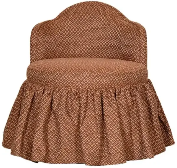 Camila Accent/Vanity Chair with Ruffled Skirt - Amara Copper - Kim Salmela - Handcrafted - Brown