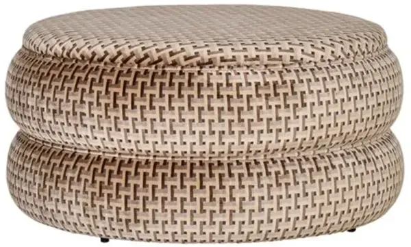 Keswick Round Ottoman - Switch Cocoa Velvet - Kim Salmela - Handcrafted - Brown