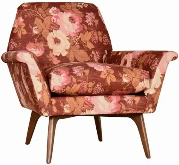Rowan Floral Accent Chair - Beth Magenta Crypton - Kim Salmela - Handcrafted - Pink, Comfortable, Durable