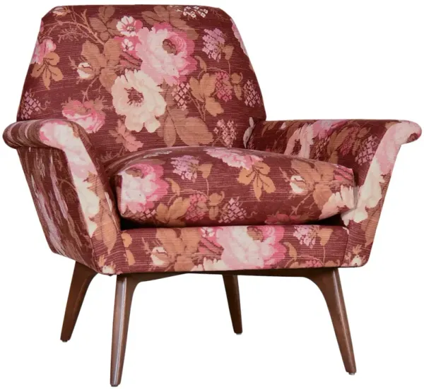 Rowan Floral Accent Chair, Beth Magenta Crypton