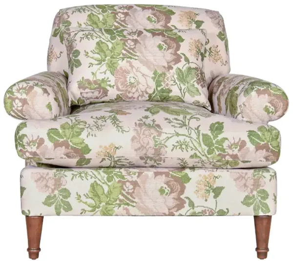 Smithson Floral Velvet Chair, Beth Green/Pink Crypton