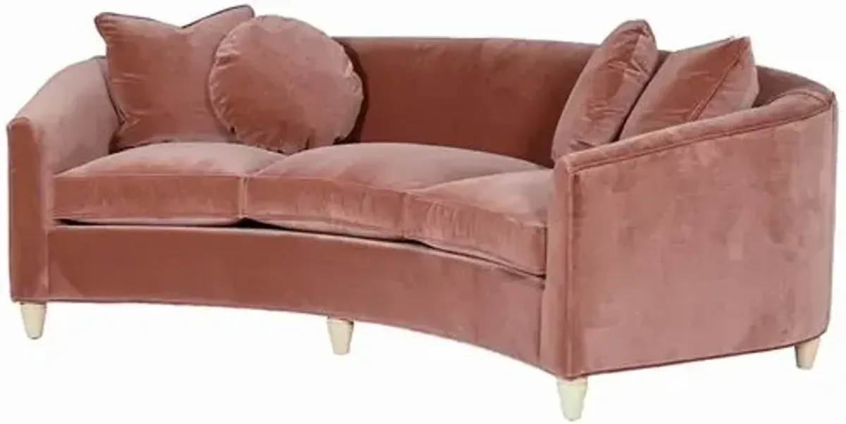 Hayvenhurst Curved Velvet Sofa - Devereaux Petal - Kim Salmela