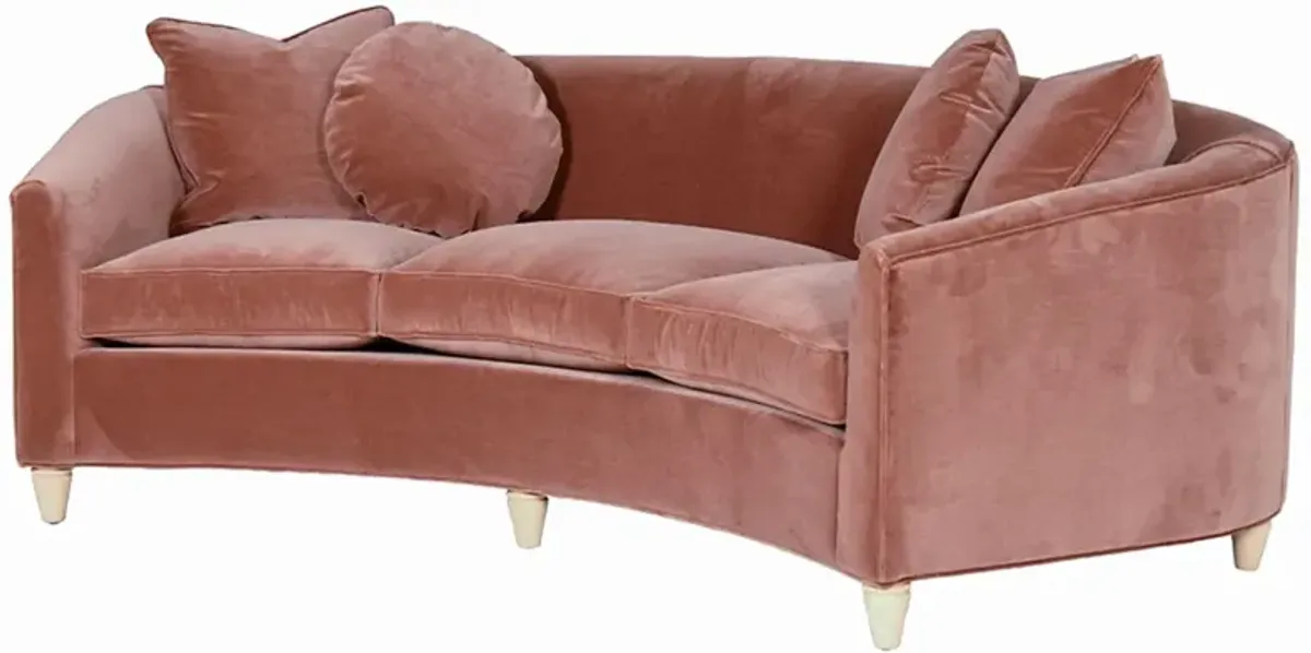 Hayvenhurst Curved Velvet Sofa, Devereaux Petal