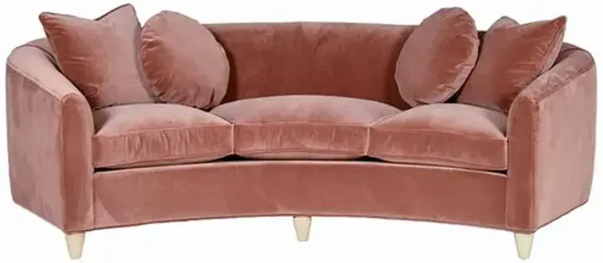 Hayvenhurst Curved Velvet Sofa - Devereaux Petal - Kim Salmela