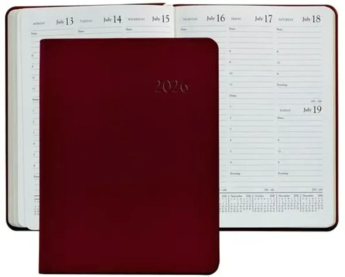 2026 Datebook Desk Diary - Red