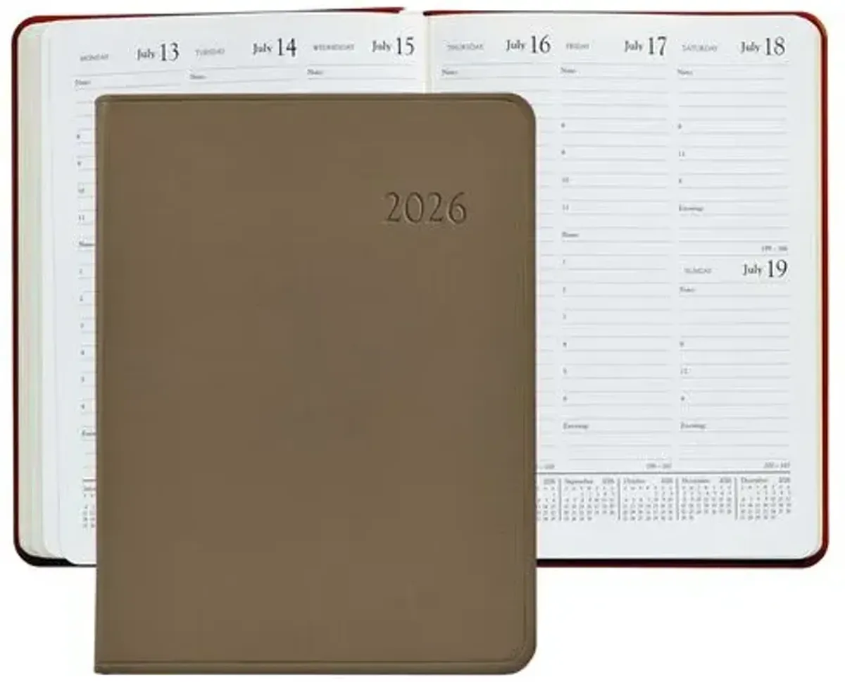2026 Datebook Desk Diary - Beige