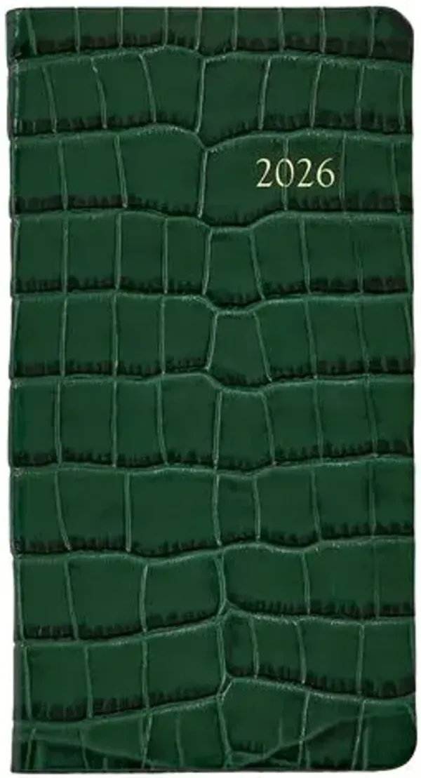 2026 Datebook 6" Pocket Journal - Crocodile - Green