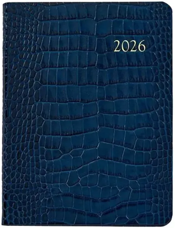 2026 Datebook Desk Diary - Crocodile - Blue
