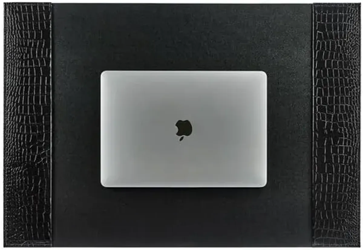 Leather Desk Blotter - Black