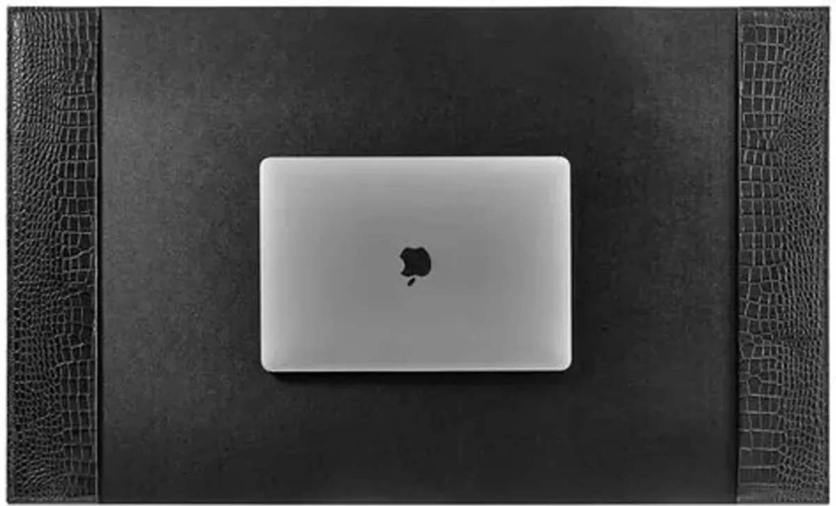 Leather Desk Blotter - Black