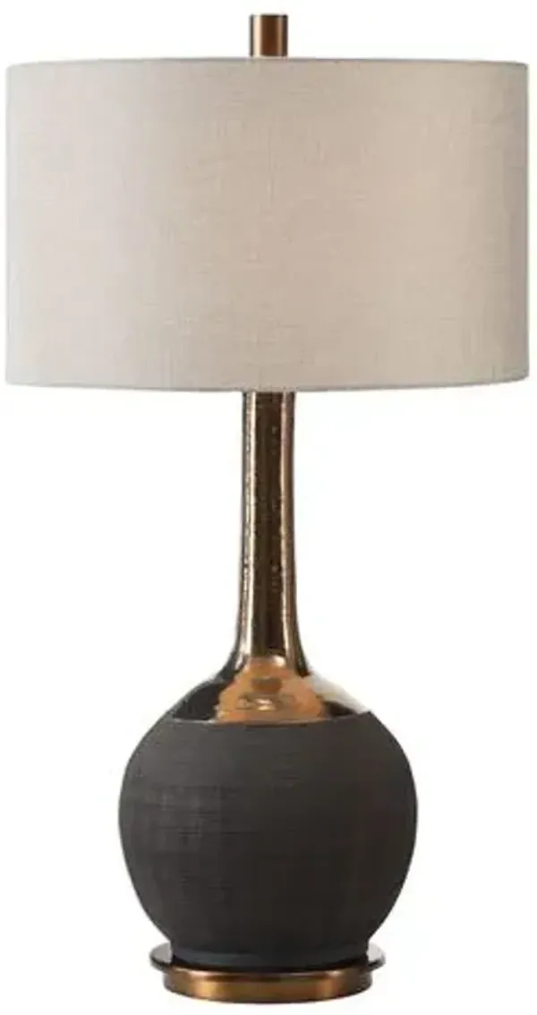 Theron Ceramic Table Lamp - Black