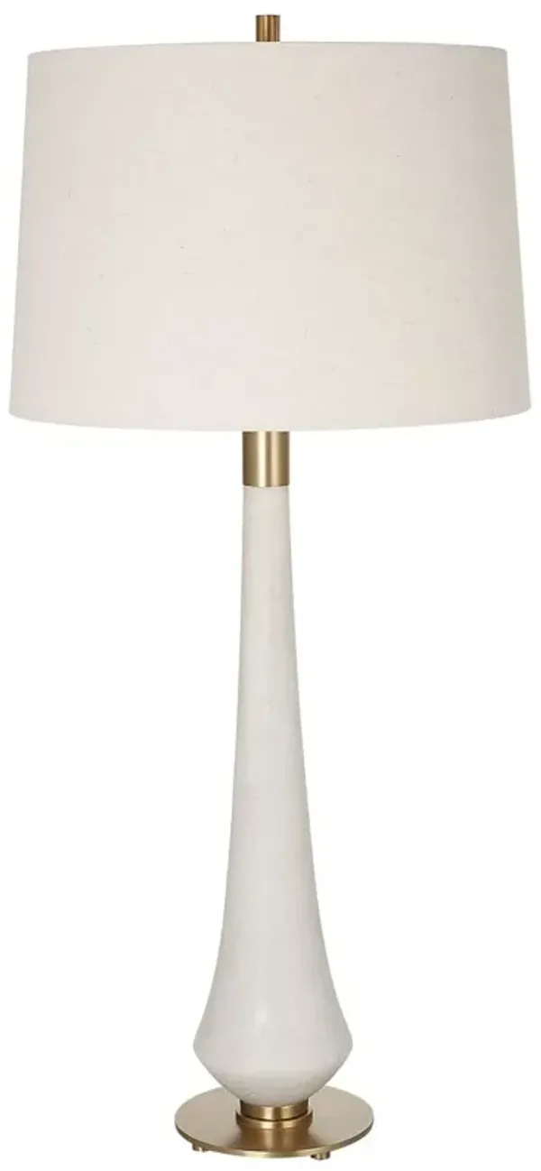 Dominik Table Lamp - White/Khaki