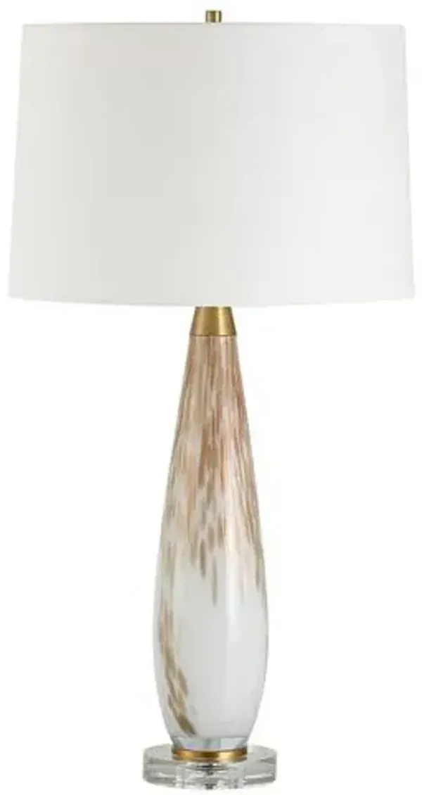 Valeria Glass Table Lamp - Gold/White
