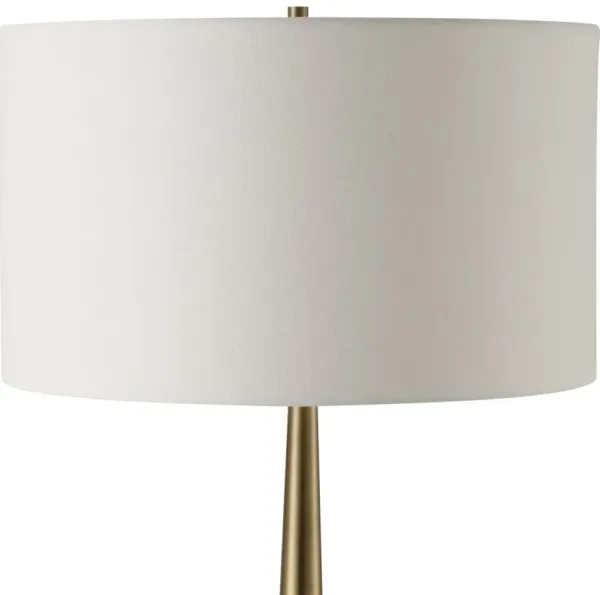 Harriet Marble Floor Lamp - Brass/White