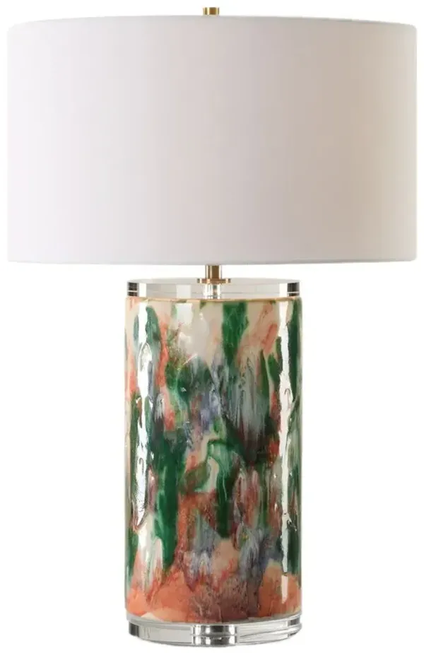 Amalia Ceramic Table Lamp - Blue/Green/Pink - Multi