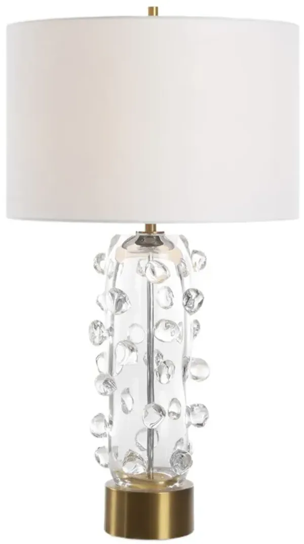 Caius Glass Table Lamp - Brass/Clear
